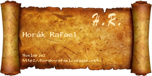 Horák Rafael névjegykártya